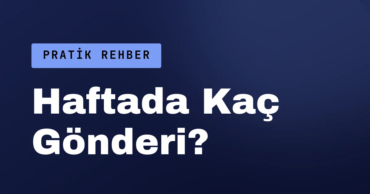 Küçük İşletme İçin Haftada Kaç Gönderi Yeterli?